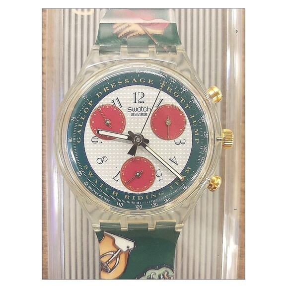 Vintage Swatch Watch RIDING STAR SCK102 1993 Swiss Made Quartz Chronograph SAS13 - Picture 1 of 7
